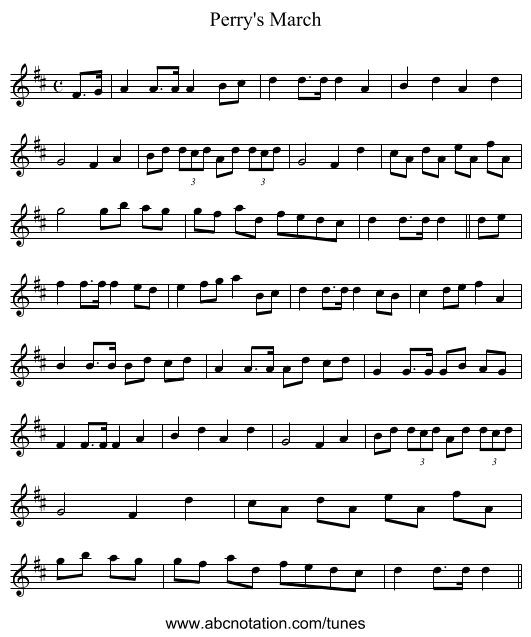Perry's March - staff notation