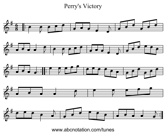 Perry's Victory - staff notation