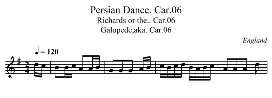 Persian Dance. Car.06 - staff notation