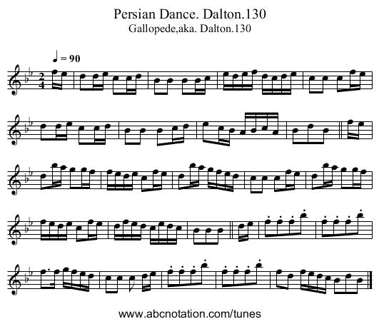 Persian Dance. Dalton.130 - staff notation