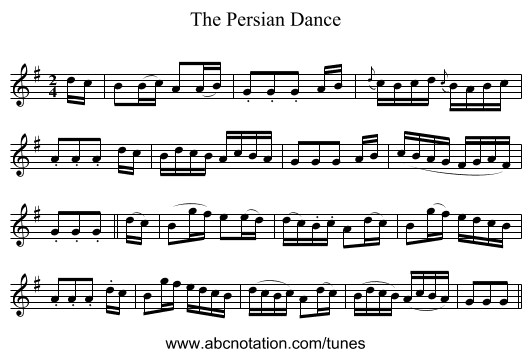 Persian Dance, The - staff notation