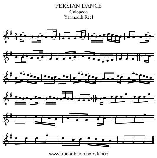 PERSIAN DANCE - staff notation