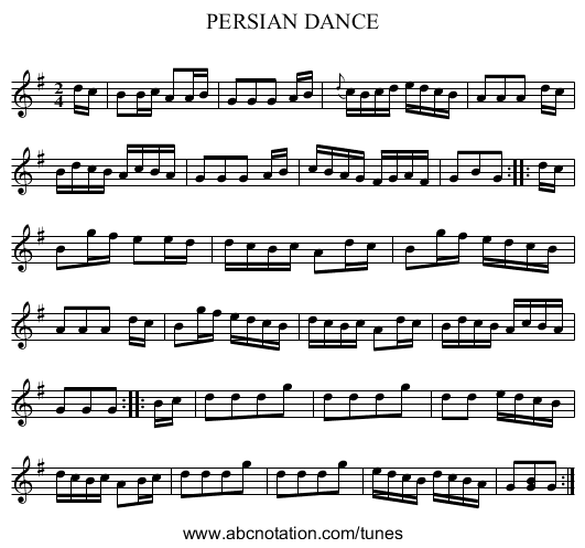PERSIAN DANCE - staff notation