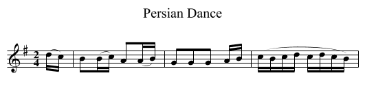 Persian Dance - staff notation