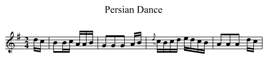 Persian Dance - staff notation