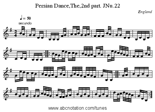 Persian Dance,The,2nd part. JNu.22 - staff notation