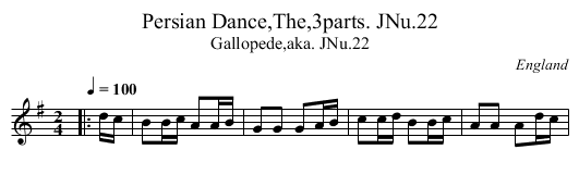Persian Dance,The,3parts. JNu.22 - staff notation