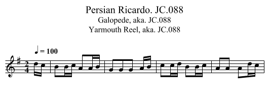 Persian Ricardo. JC.088 - staff notation