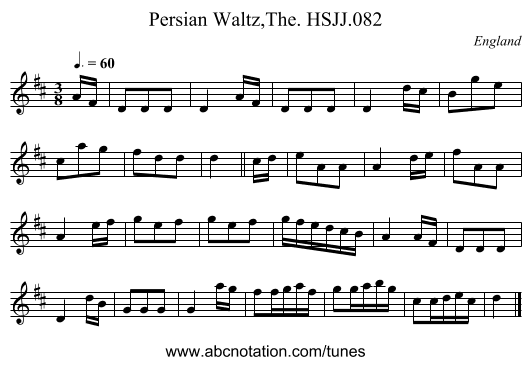 Persian Waltz,The. HSJJ.082 - staff notation