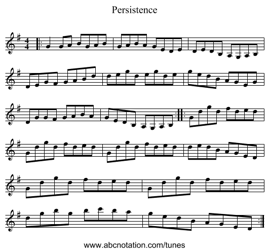 Persistence - staff notation