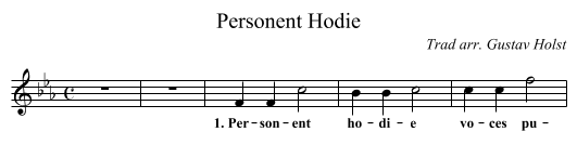 Personent Hodie - staff notation