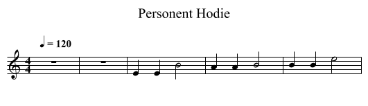 Personent Hodie - staff notation