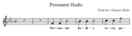 Personent Hodie - staff notation