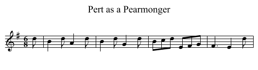 Pert as a Pearmonger - staff notation