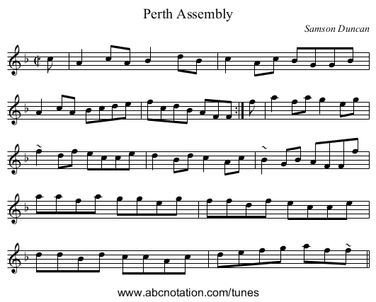 Perth Assembly - staff notation