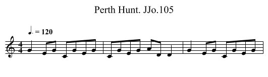 Perth Hunt. JJo.105 - staff notation