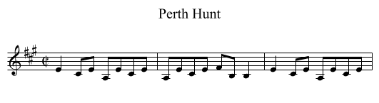 Perth Hunt - staff notation