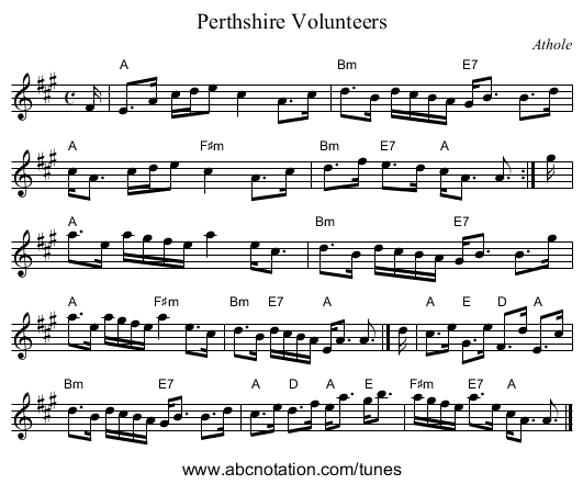 Perthshire Volunteers - staff notation