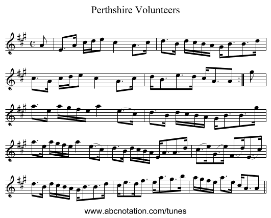 Perthshire Volunteers - staff notation