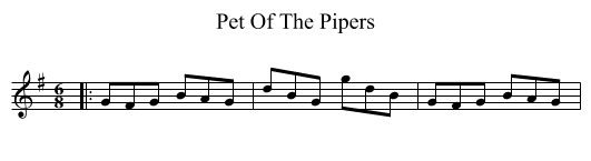 Pet Of The Pipers - staff notation