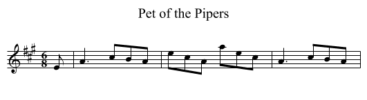 Pet of the Pipers - staff notation