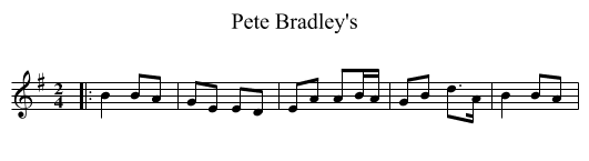 Pete Bradley's - staff notation
