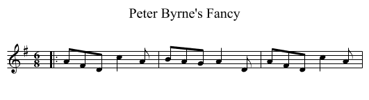 Peter Byrne's Fancy - staff notation
