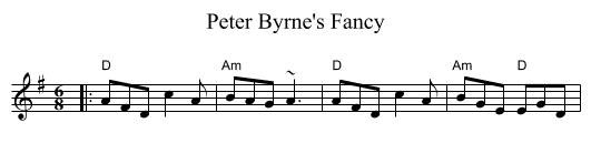 Peter Byrne's Fancy - staff notation