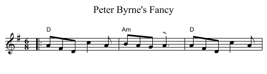 Peter Byrne's Fancy - staff notation