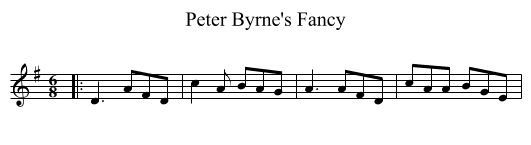 Peter Byrne's Fancy - staff notation