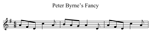 Peter Byrne’s Fancy - staff notation