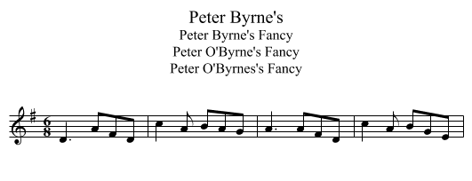 Peter Byrne's - staff notation