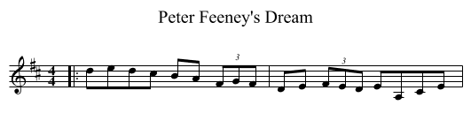 Peter Feeney's Dream - staff notation
