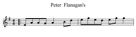 Peter  Flanagan's - staff notation