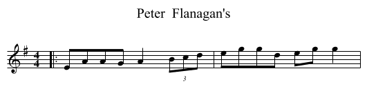 Peter  Flanagan's - staff notation
