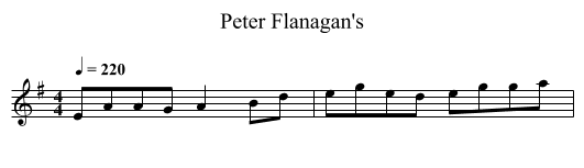 Peter Flanagan's - staff notation