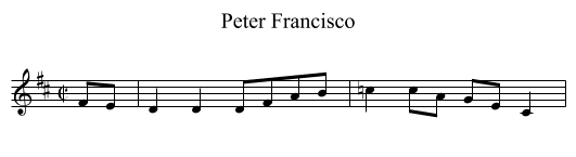 Peter Francisco - staff notation