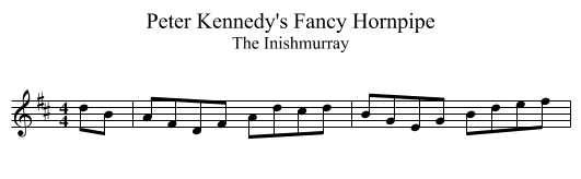 Peter Kennedy's Fancy Hornpipe - staff notation