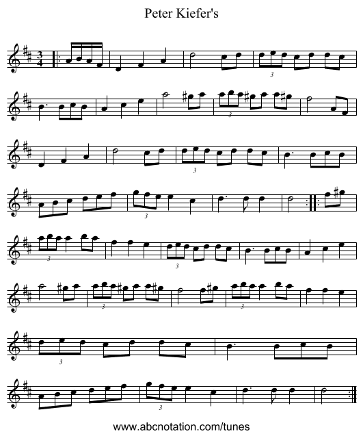 Peter Kiefer's - staff notation