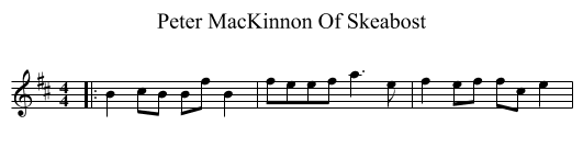 Peter MacKinnon Of Skeabost - staff notation