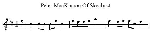 Peter MacKinnon Of Skeabost - staff notation