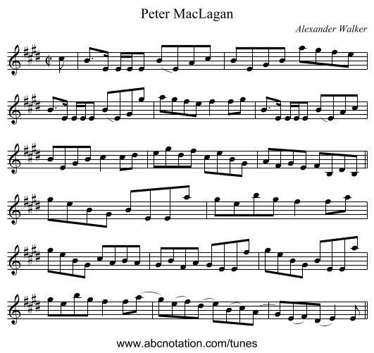 Peter MacLagan - staff notation