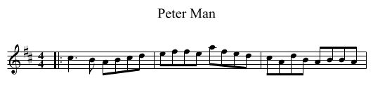 Peter Man - staff notation