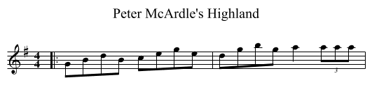 Peter McArdle's Highland - staff notation
