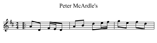 Peter McArdle's - staff notation