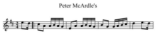 Peter McArdle's - staff notation