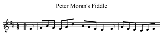 Peter Moran's Fiddle - staff notation