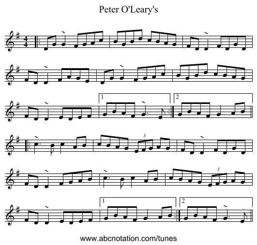 Peter O'Leary's - staff notation