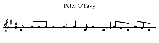 Peter O'Tavy - staff notation