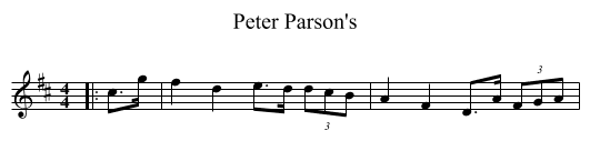 Peter Parson's - staff notation